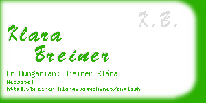 klara breiner business card